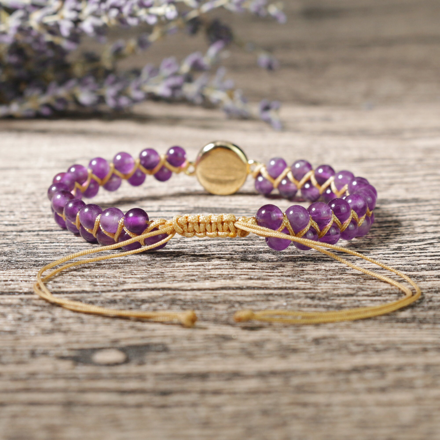 Natural Amethyst Stone Bracelet, Healing Crystal Dainty Bracelet,   Gift