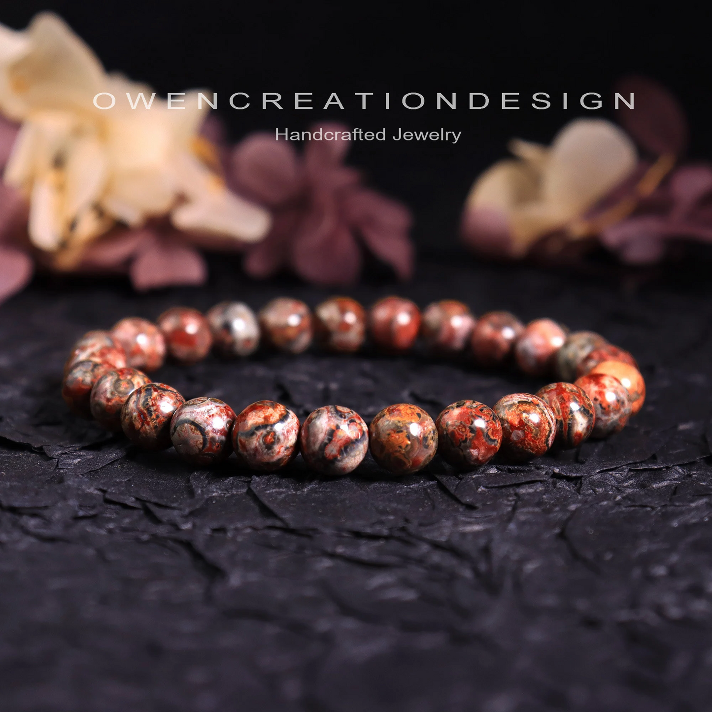 Brecciated Jasper Bracelet-Natural Gemstone Grounding Bracelet-Healing Crystal Yoga Bracelet