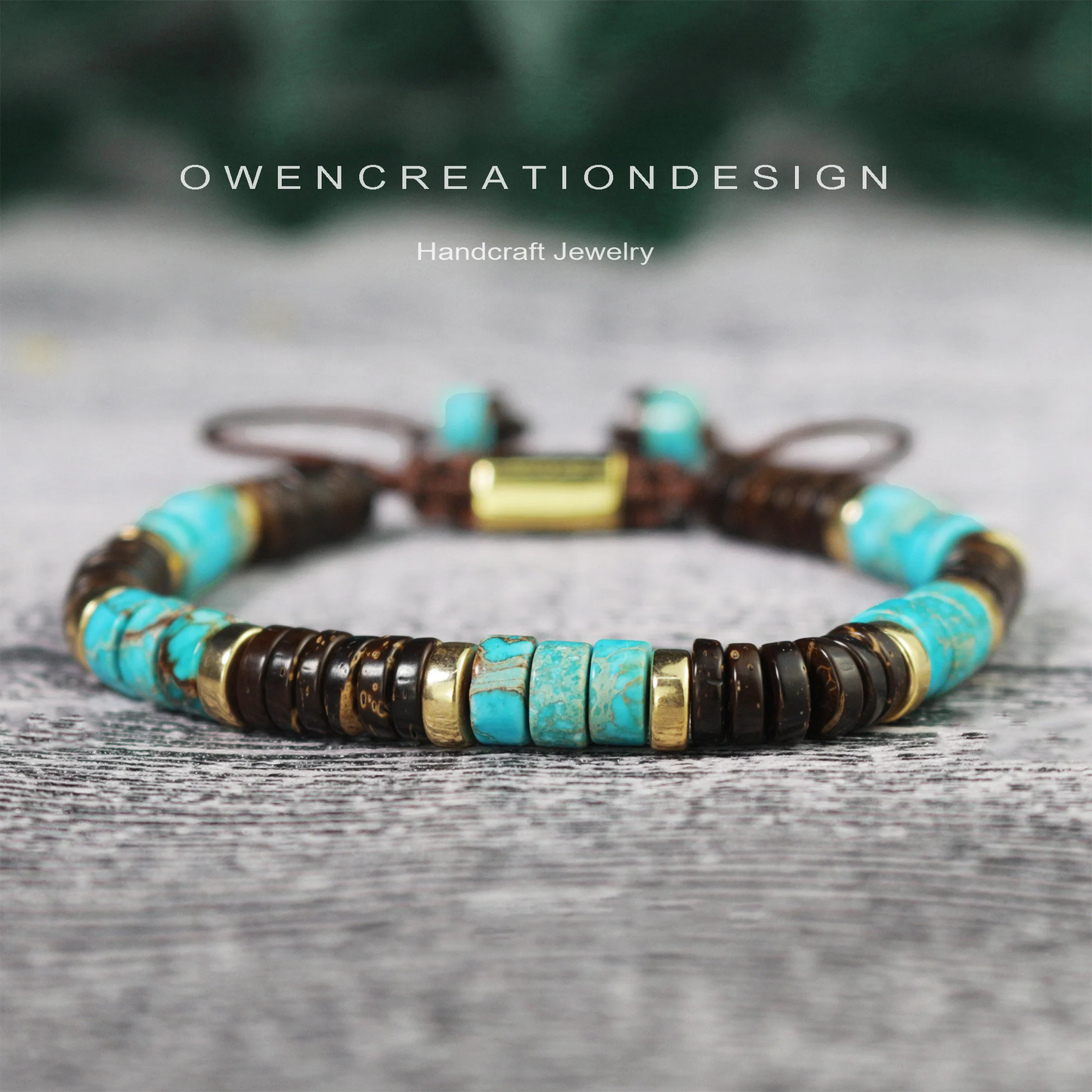 Tibetan Coconut Shell Bead Bracelet- Blue Sea Sediment Jasper Bracelet-Healing Crystal Yoga Dainty Bracelet