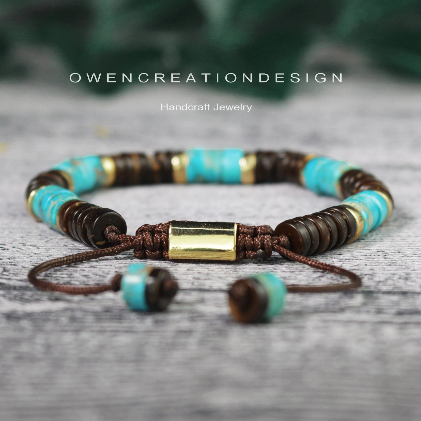 Tibetan Coconut Shell Bead Bracelet- Blue Sea Sediment Jasper Bracelet-Healing Crystal Yoga Dainty Bracelet