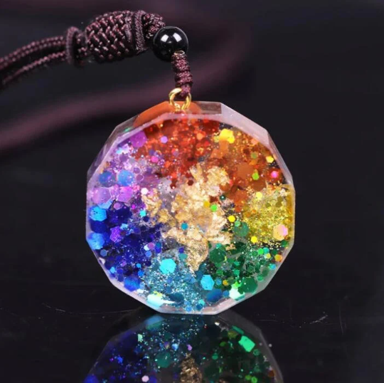Orgonite Pendant Necklace-7 Chakra Orgonite Necklace Lucky Pendant Necklace