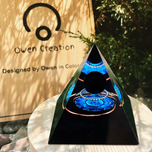 Orgone Pyramid-Natural Black Obsidian Stone Orgonite Pyramid-Chakra Crystal Sphere Orgonite