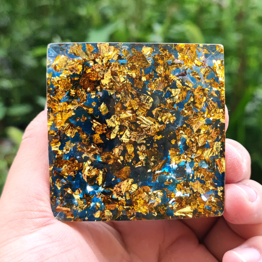 Lapis Lazuli Crystal Sphere Orgonite Pyramid-Aquamarine Meditation Orgone Pyramid