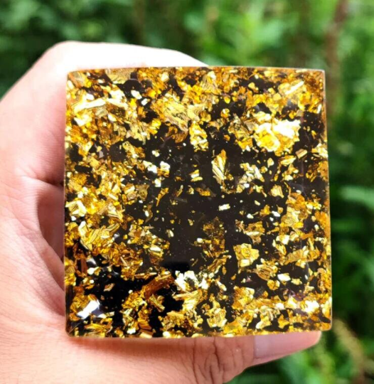 Tree of Life Orone Pyramid-Amethyst Sphere Orgonite Pyramid-Natural Obsidian Stone Pyramid