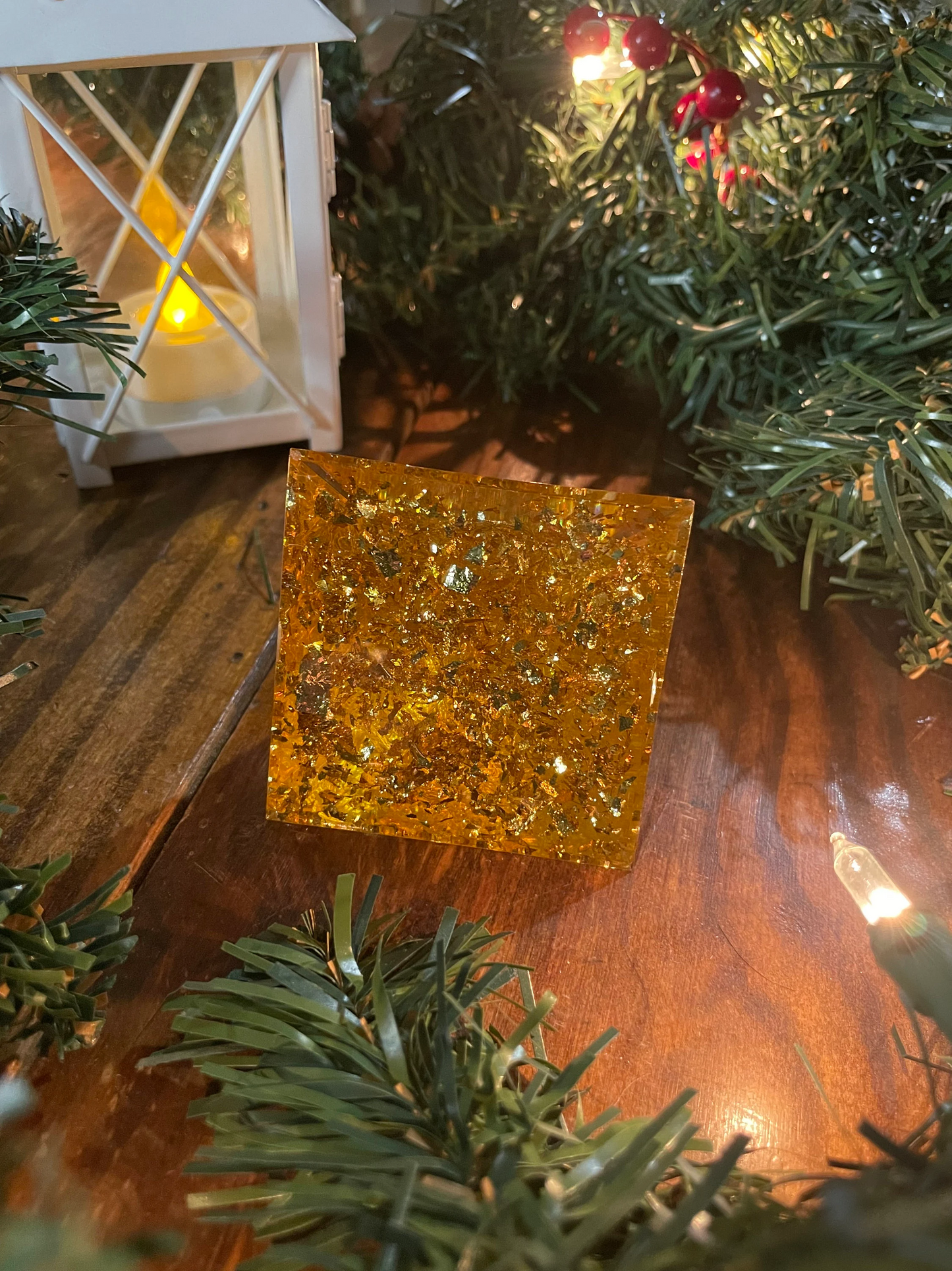 Positivity Booster Clear Quartz Orgone Pyramid | Crystal Orgonite Pyramid EMF Protection | Crystals for Reiki Healing Energy Generator