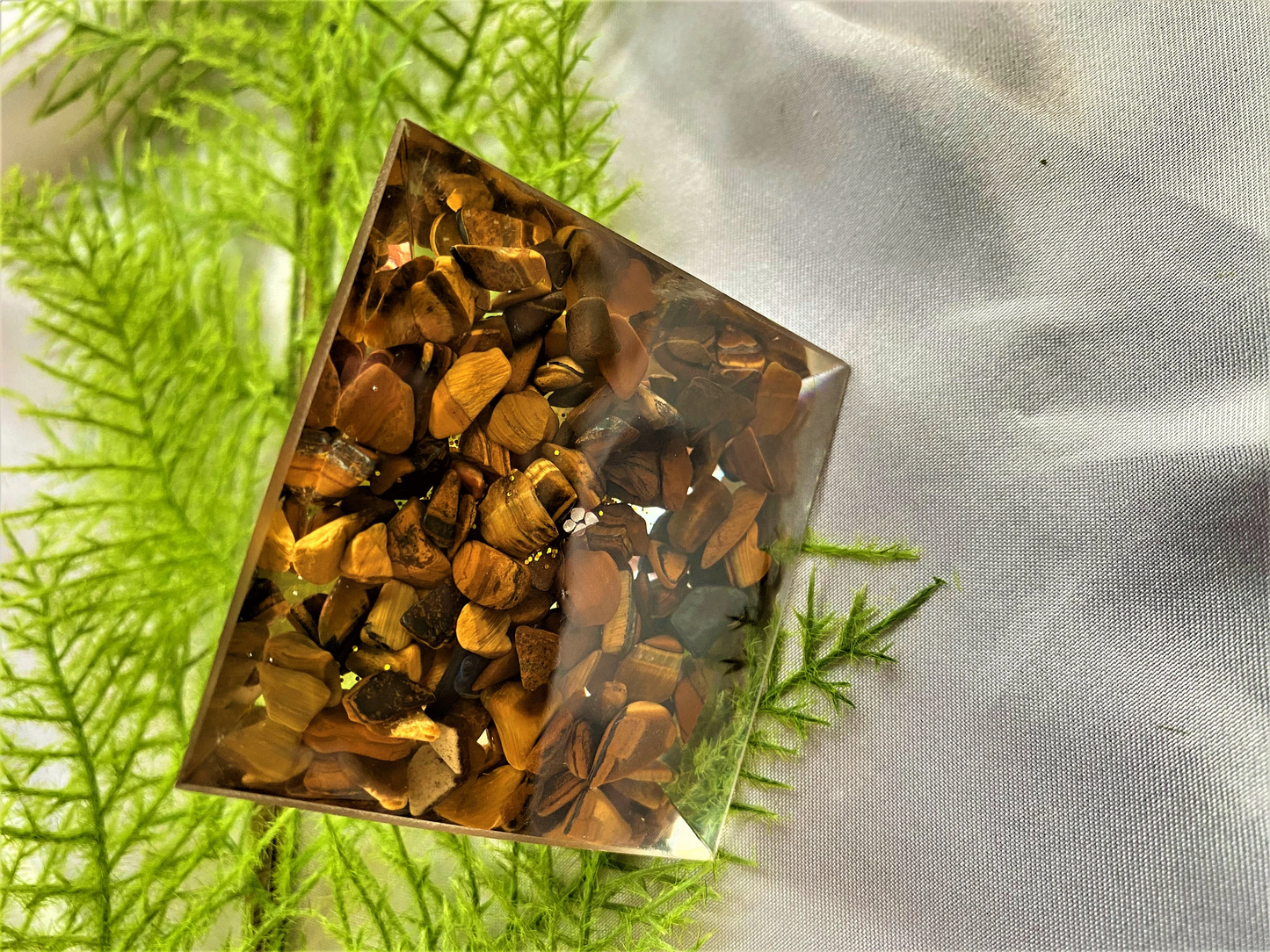 Tree of Life Orgone Pyramid- Reiki Healing- Natural Crystal Meditation stone- Energy Generator- EMF Protection- Home Decor