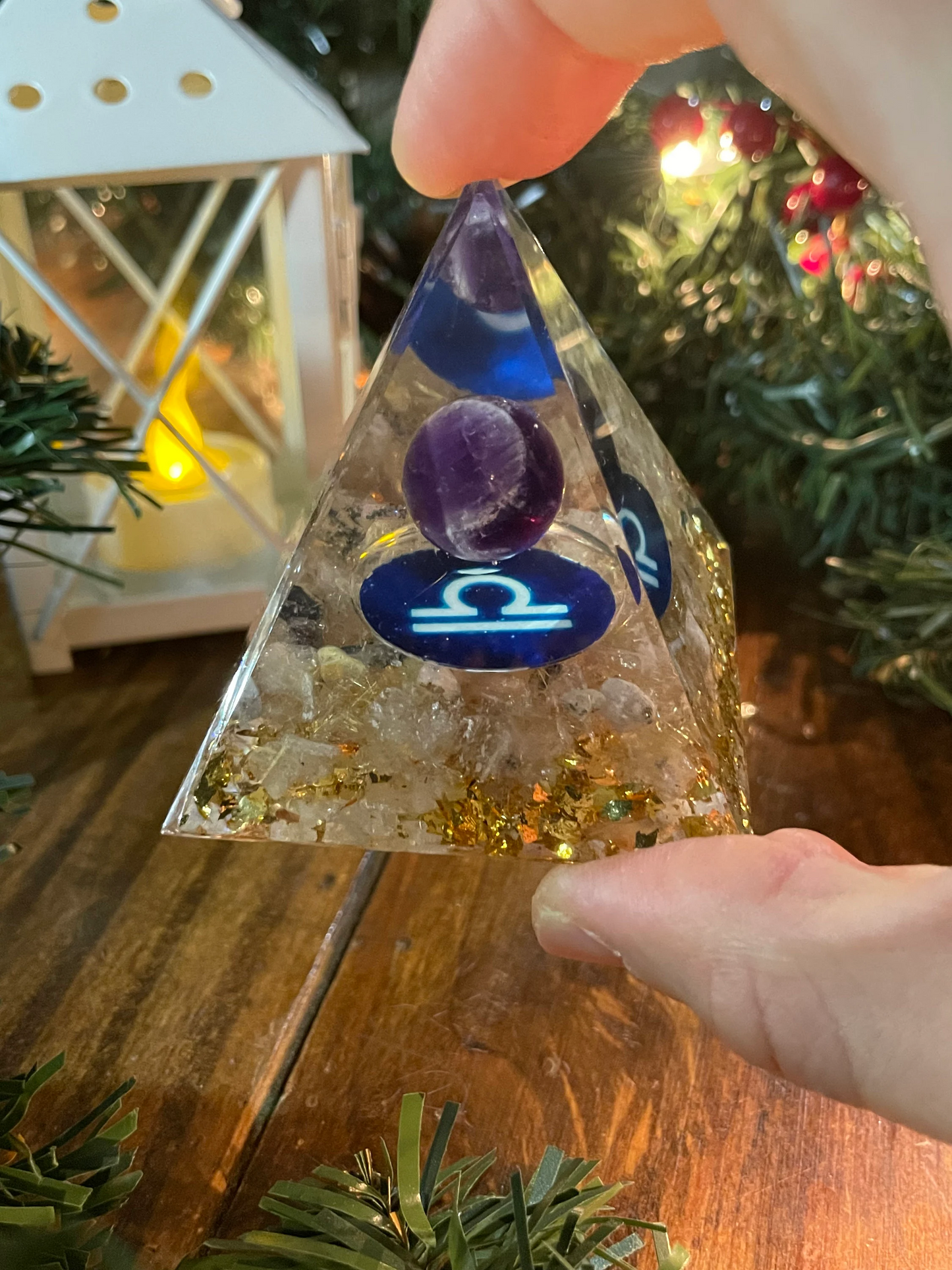 Libra Orgone Pyramid-Reiki Healing- Natural Crystal Meditation stone- Energy Generator- EMF Protection- Home Decor